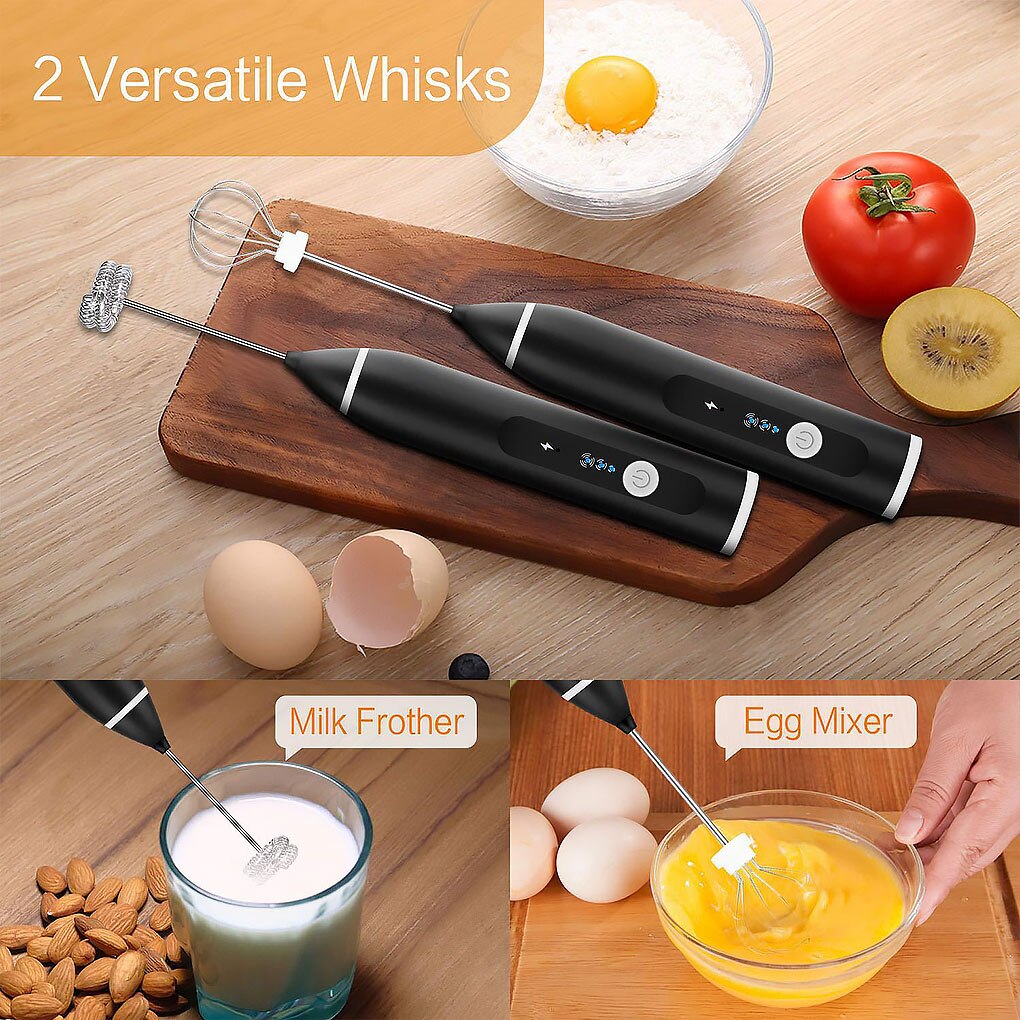 2 Versatile Whisks For Mixing Eggs And Frothing Milk For Coffee Lattes