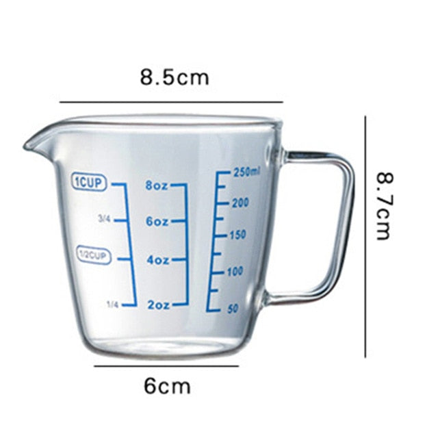 Measurements Of 1 Cup 8 Ounce Glass Measuring Cup With Handle And Pour Spout