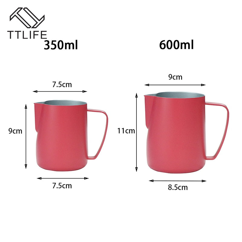Measurements Of 11oz And 20oz Stainless Steel Chic Milk Frothing Pitchers Dimensions