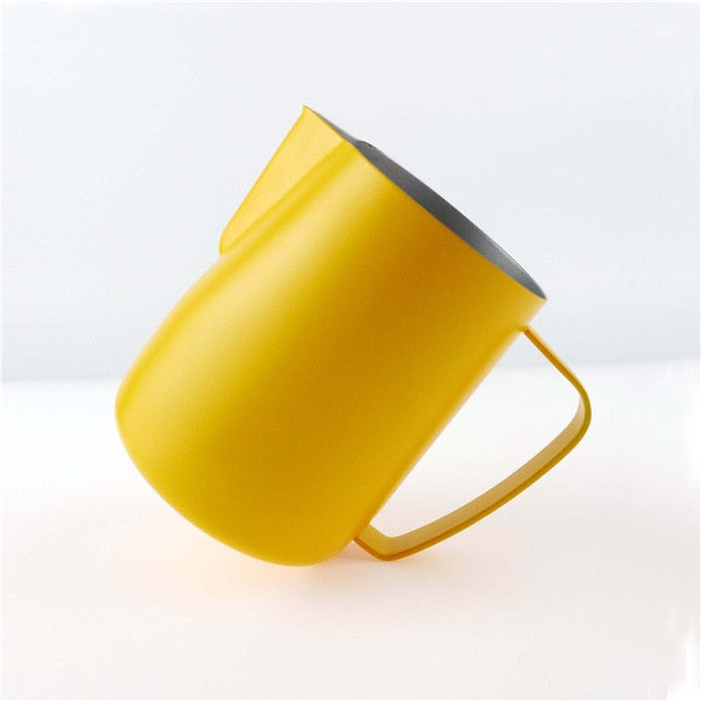 Stainless Steel Chic Frothing Pitcher In Matte Yellow Color