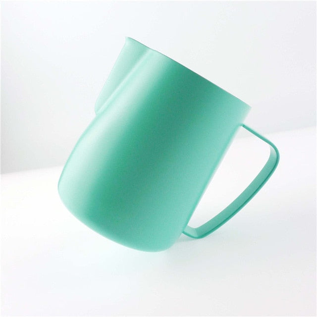 Stainless Steel Chic Frothing Pitcher In Matte Green Color