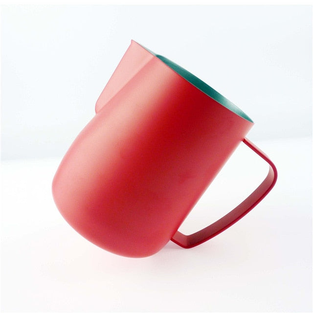 Stainless Steel Chic Frothing Pitcher In Matte Red Color