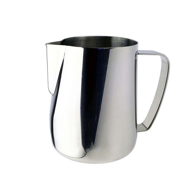 Stainless Steel Chic Frothing Pitcher In Sleek Silver Color