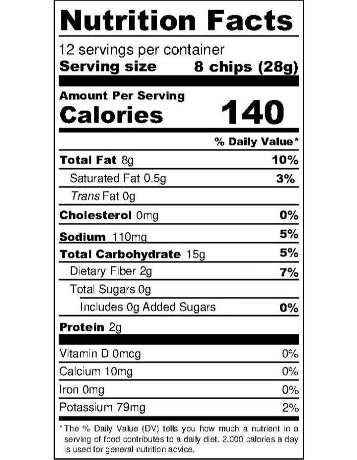 Sabor Mexicano Original Home Made Corn Tortilla Chips Nutrition Facts