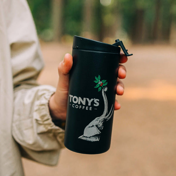 Organic Tony's Coffee Drink Tumbler For Sipping Upland Medium Roast On The Go